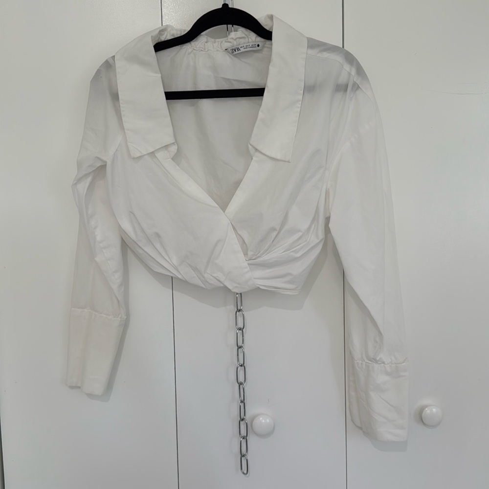 Zara cropped off shoulder shirt